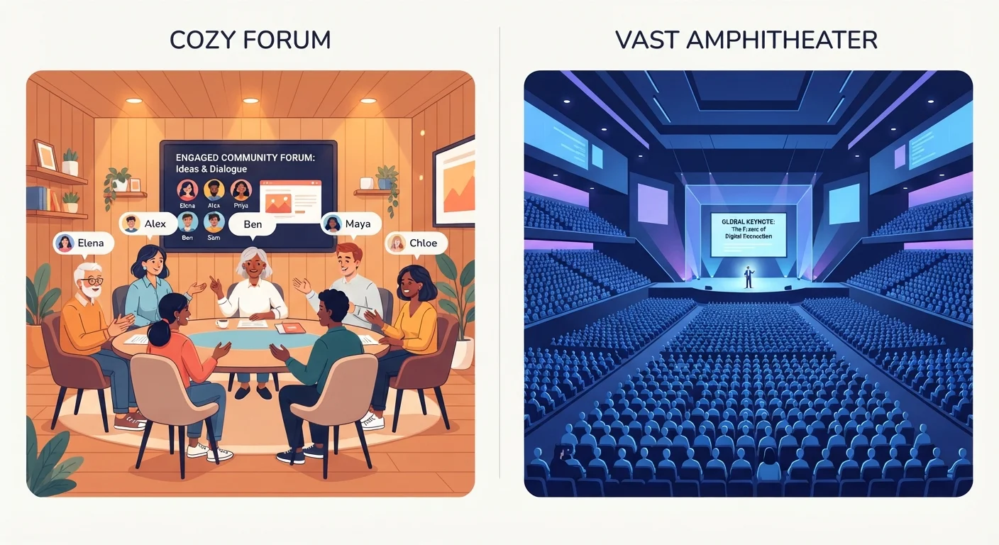 Niche vs. General Communities: How Audience Size Changes the Experience
